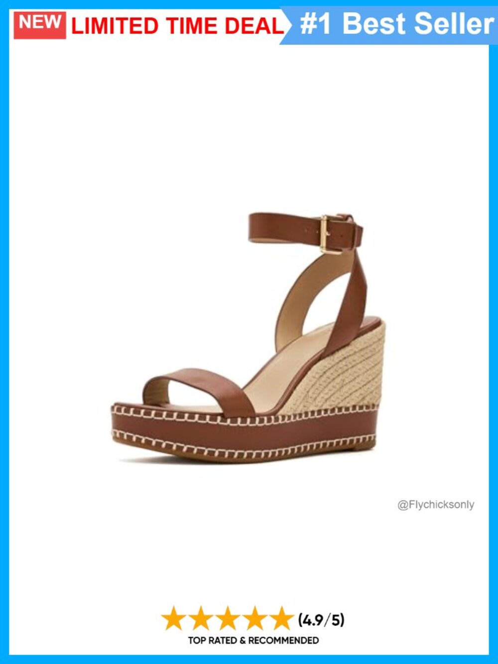 Lauren Ralph Lauren Hilarie Leather Espadrille Wedge Sandal